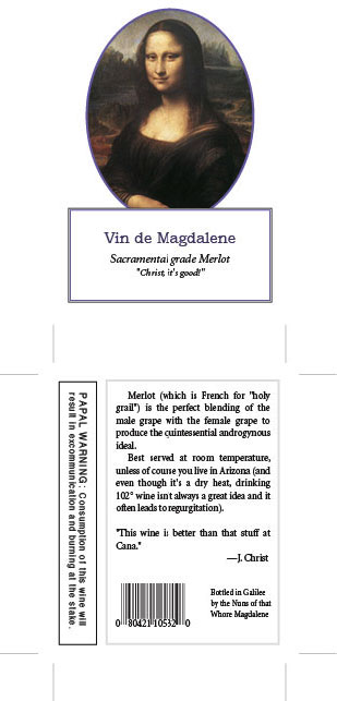 Da Vinci Code Wine Label